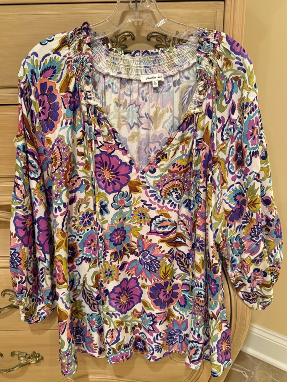 Colorful Floral Blouse - Multicolor